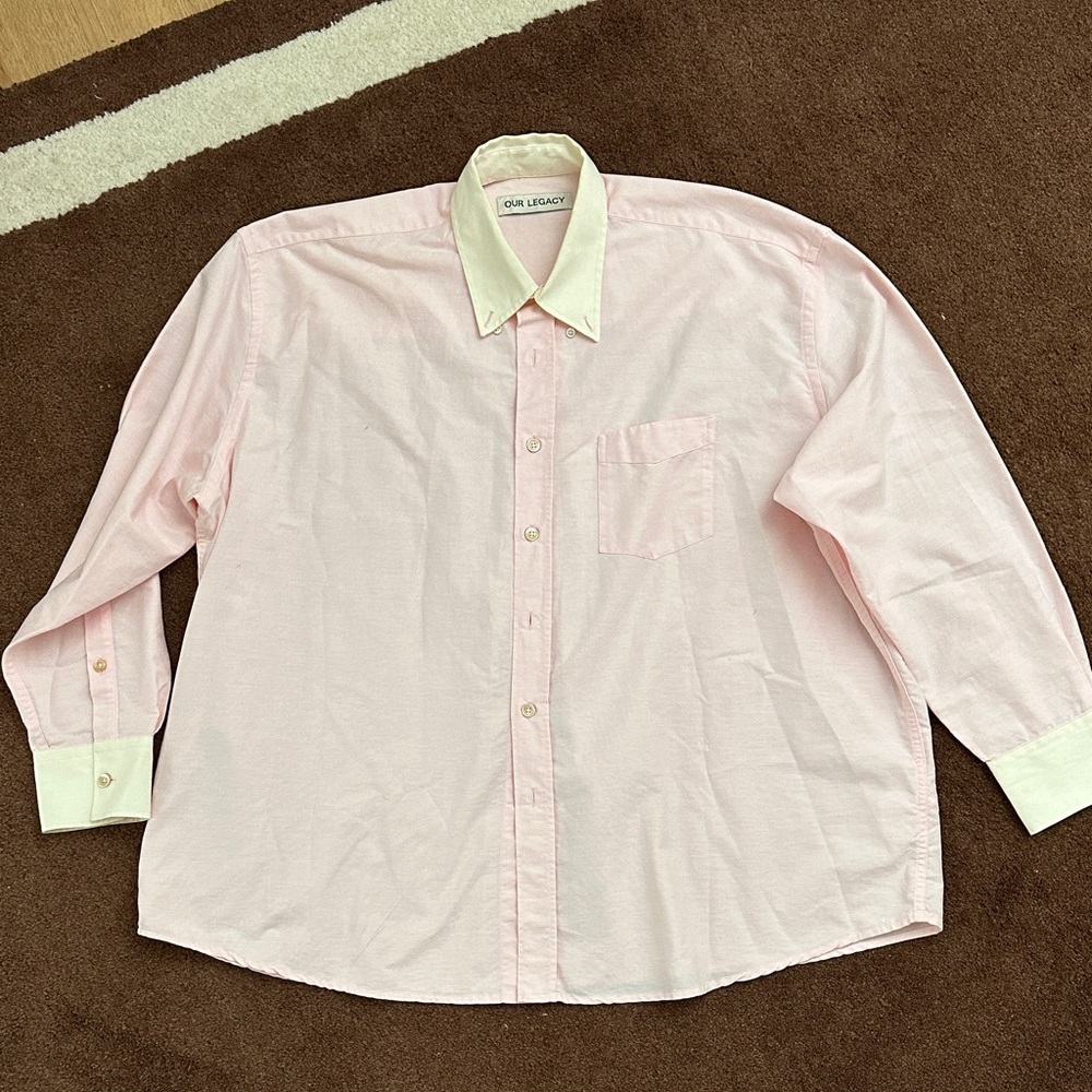 Our Legacy’s unisex Brad Pink Oxford Borrowed BD Shirt size 46